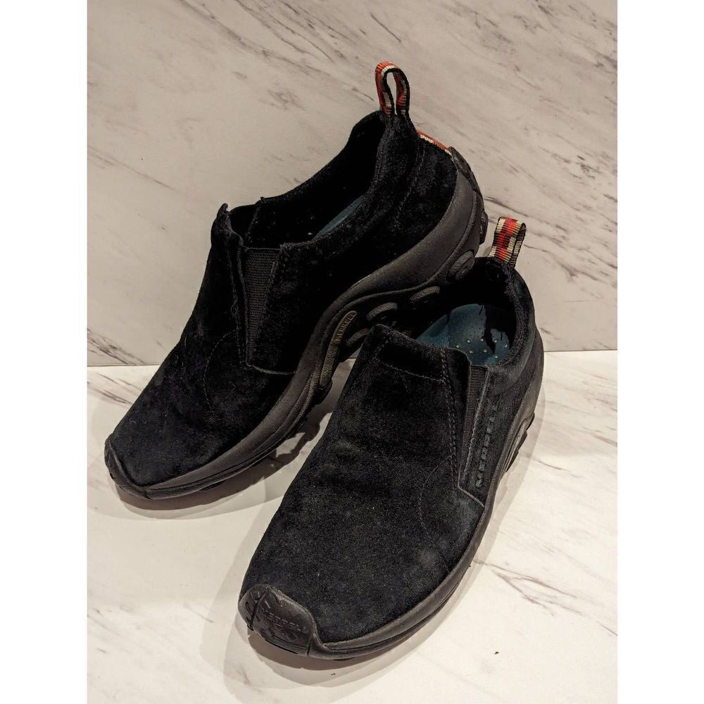 Merrell Womens Black Size 8.5 Jungle Moc Midnight Suede Slip-On Shoes